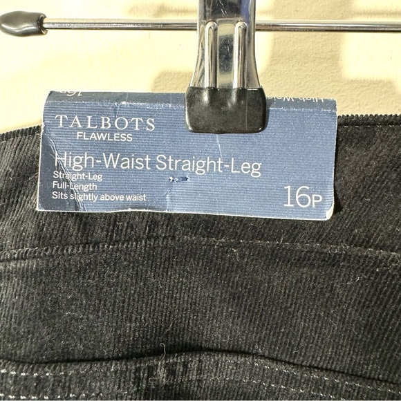 Talbots Flawless 5 Pocket Hi Waist Black Corduroy Straight Leg Pants - Picture 6 of 12